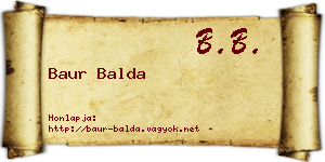 Baur Balda névjegykártya